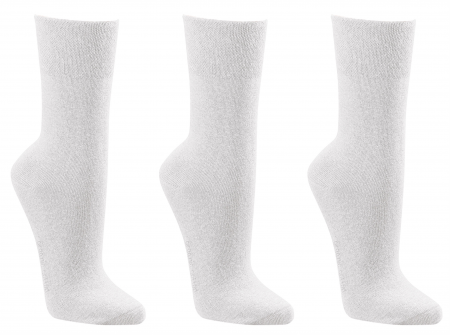 2162 | Komfort  Gesundheits Diabetiker Socken ohne Gummidruck weiss