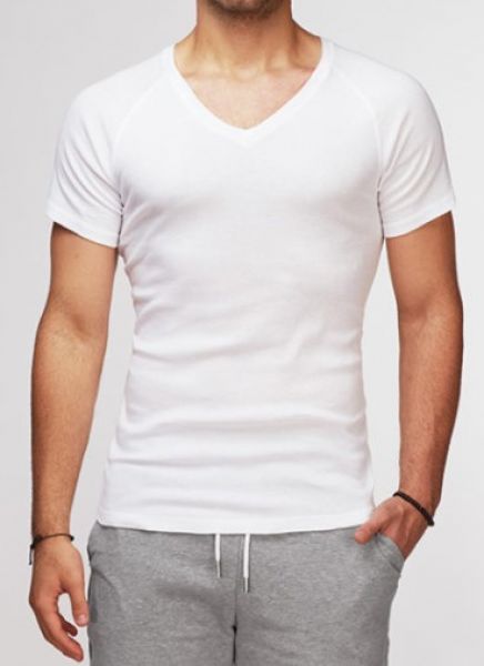 JZ0009 | james & zoe T-Shirt V-Neck – Weiss