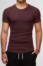 JZ0008 | james & zoe Damen und Herren T-Shirt 1/4 Arm O-Neck – Burgund